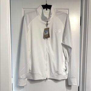 Nike White Performance Jacket with Full-Length Zipper